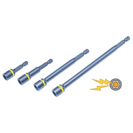 Malco MALCOMBO13 5/16 in. Impact Hex Driver, PK 4 MALCOMBO13